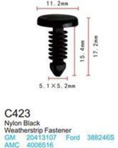 Клипса для крепления внутренней обшивки а/м GM пластиковая (100шт/уп.) Forsage клипса C0423White( GM )