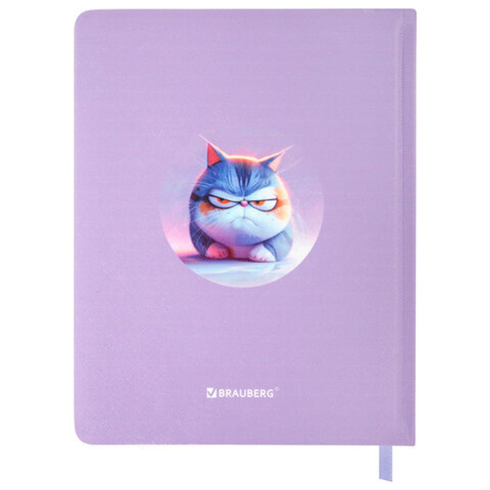 Дневник 1-11 класс 48 л., обложка кожзам (твердая с поролон), 3D-элемент, BRAUBERG, "Суровый кот", 107221