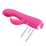 Розовый вибратор-кролик 19,9см с имитацией оральных ласк Pretty Love Rachel BI-014783-1