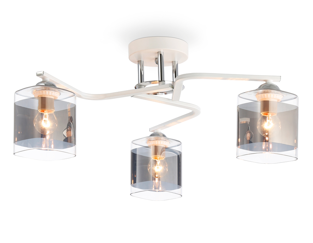Светильник потолочный TR303217/3 WH/CH/SM белый/хром/дымчатый E27*3 max 60W D540*250