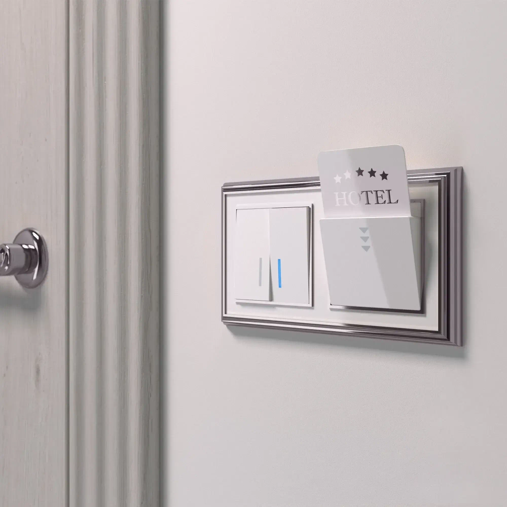 Выключатель двухклавишный с подсветкой (белый глянцевый) W1120101