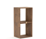 Комплект полок Эдгар 35х28х35 см деревянных / Полки напольные дизайнерские / стеллаж модульный - 2 куба из массива дуба, цвет темный дуб
