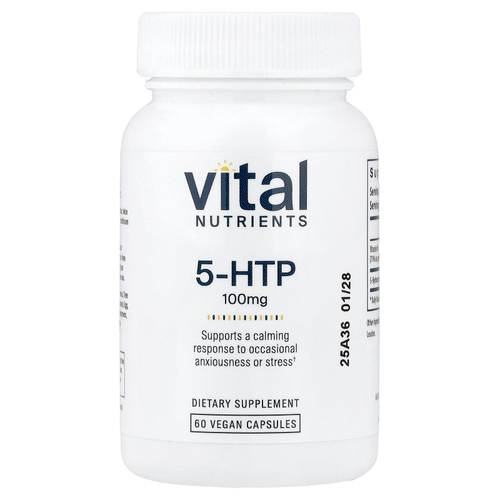 Vital Nutrients, 5-HTP, 100 мг, 60 веганских капсул