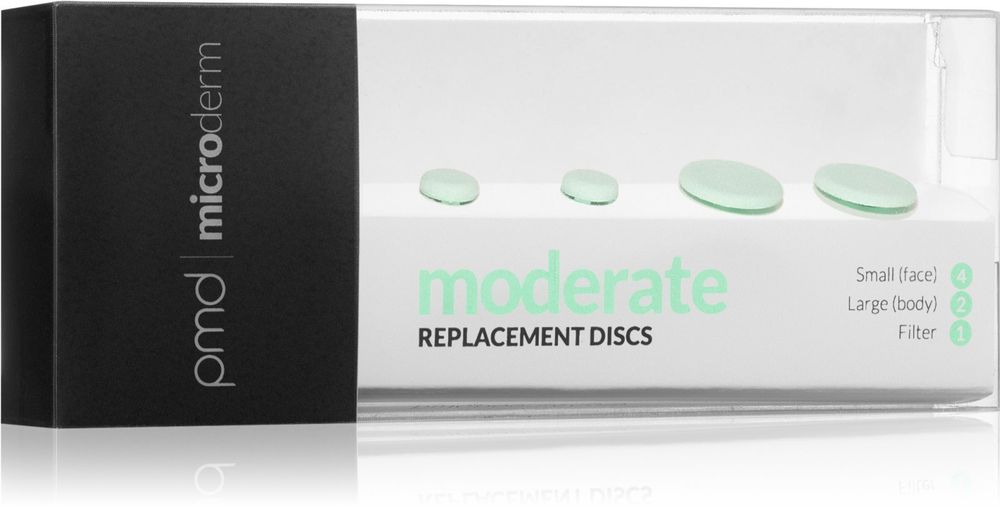 PMD Beauty Moderate Small replacement microdermabrasion discs 4 pc + Moderate Large replacement microdermabrasion discs 2 pc + Filter Replacement Discs Moderate
