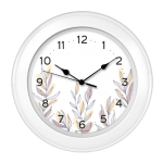 Часы настенные, модель 12, D 300мм, стекло пластик, пластиковый обод, цвет-прозрачный/белый