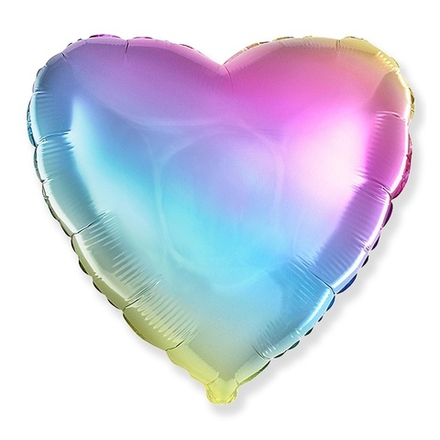 Шар "Сердце" Радуга нежная 70 см