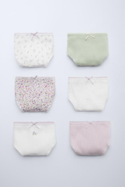 ZARA НАБОР ИЗ ШЕСТИ ТРУСОВ С ПРИНТОМ, РОЗОВЫЙ