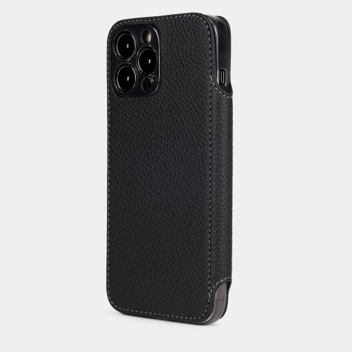 Чехол Benoit для iPhone 13 Pro из кожи теленка, цвета черный