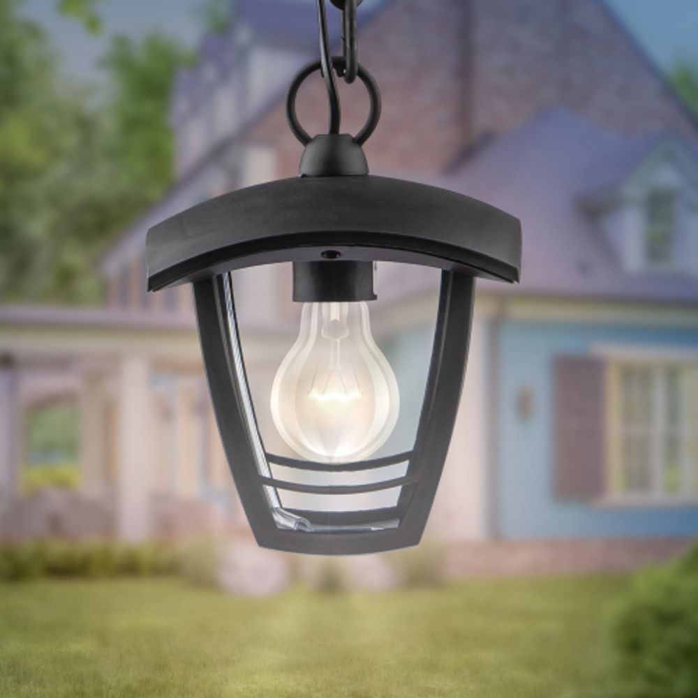 Садово-парковый светильник ЭРА «Марсель» НСУ 07-60-001 черный 4-гранный подвесной IP44 Е27 max60Вт