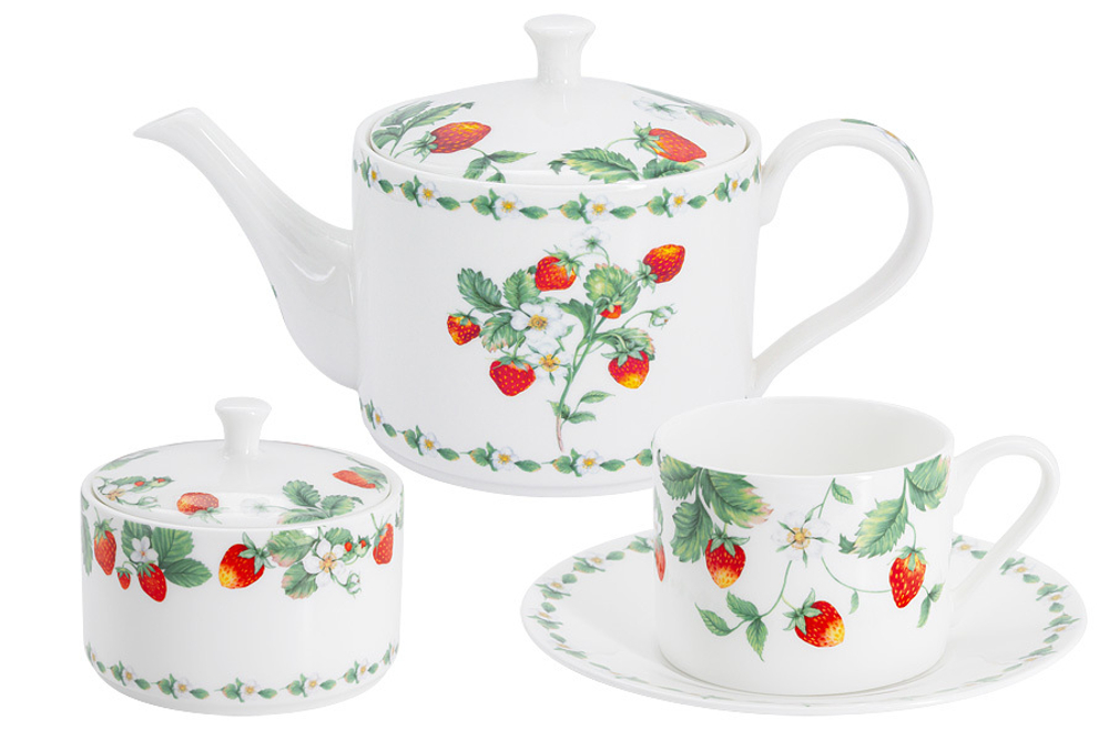 Чайный сервиз 14 предметов на 6 персон Anna Lafarg Midori Земляничная поляна