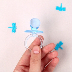 Украшение для торта «Пустышка», 6 см, цвет голубой 1 штука