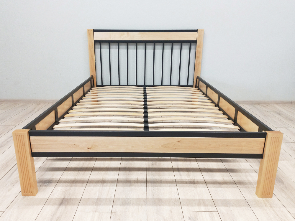 Кровать Форвард АГАТА 160, черный/натуральный