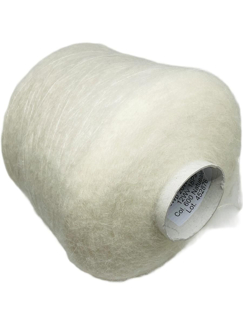 Пряжа на бобине. 235 г. Италия) 30% альпака 20% шелк 20% мохер 12% мерино 18% п/а. 100г-450м(белый)