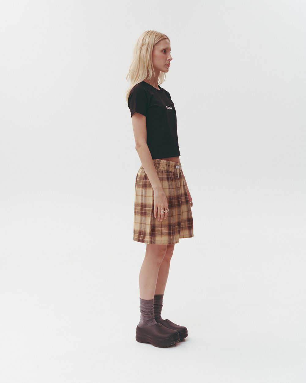 Купить Шорты One Two Plaid Boxer бежевые Шорты One Two Plaid Boxer бежевые