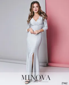 Платье 8600-светло-серый Minova