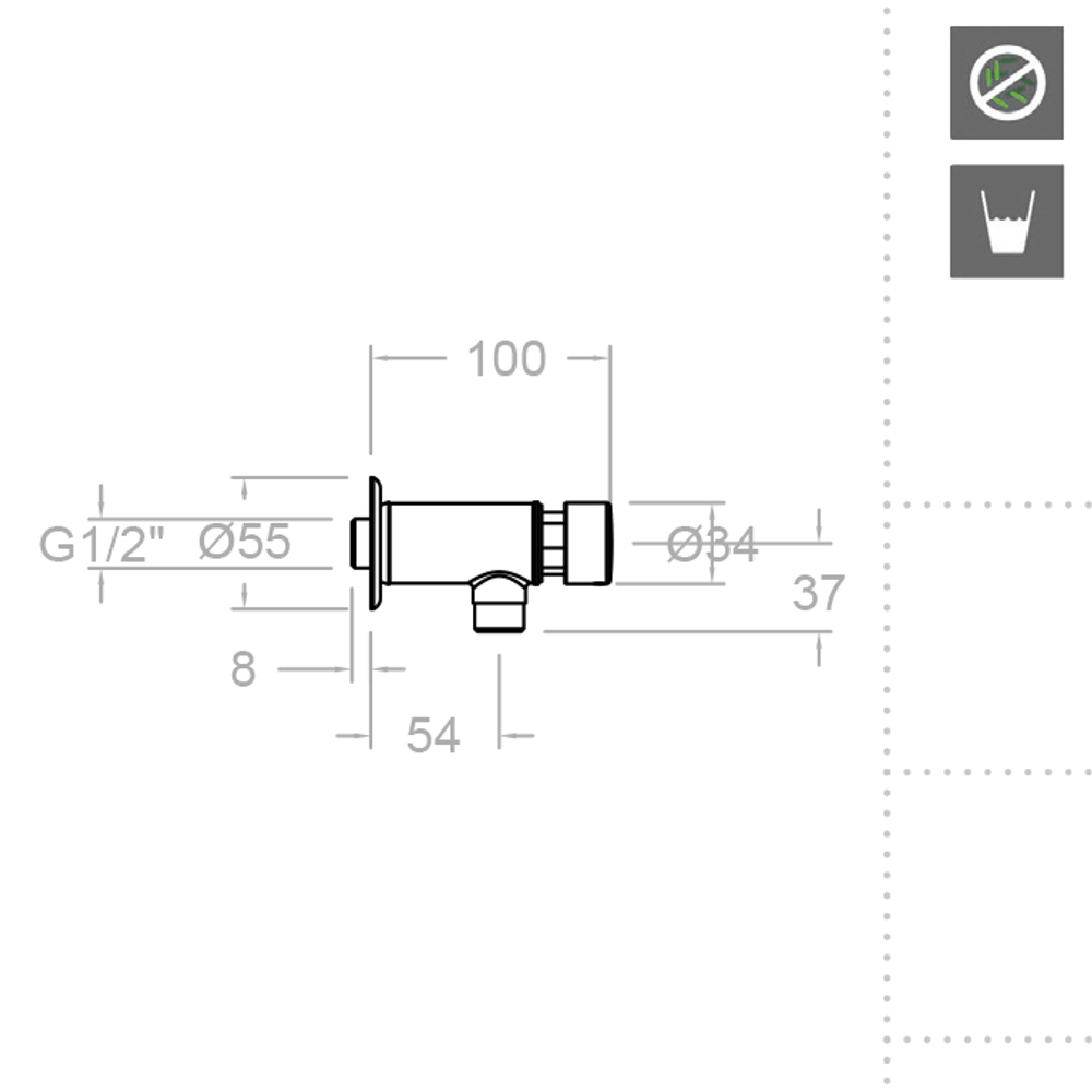 Порционный встраиваемый кран для писсуара SOLESTOP 745303