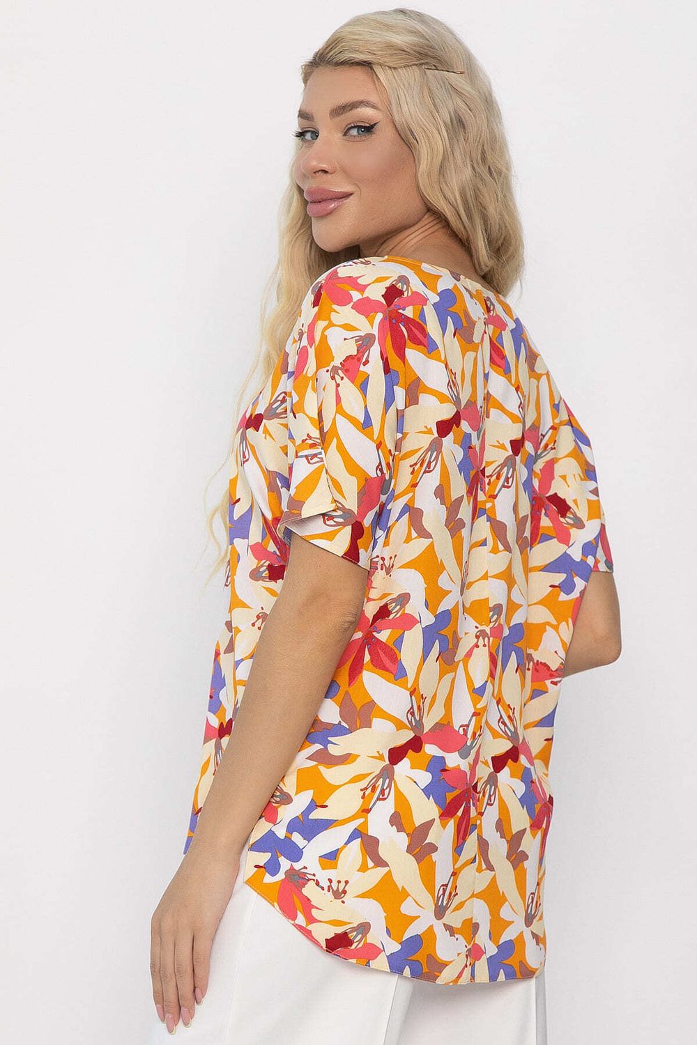 Блуза Маргоша (бежевая/цветы) Б13783-16М LT Collection