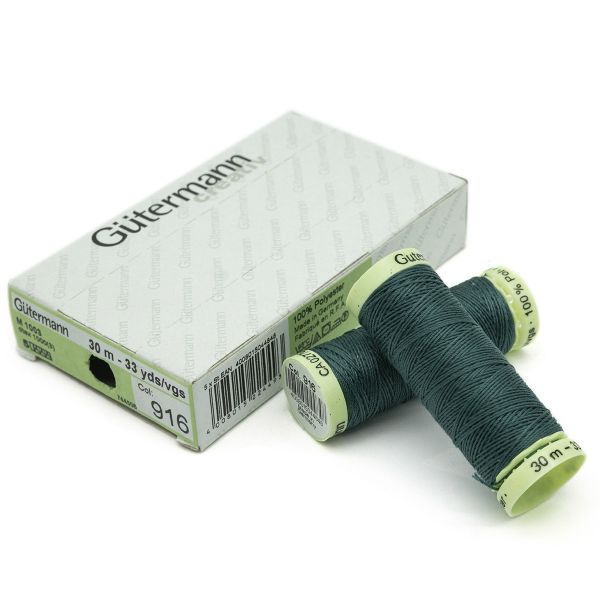 Нитки отделочные Gutermann Top Stitch 30 (30 метров), 5 кат. | 916 галапагосский зеленый