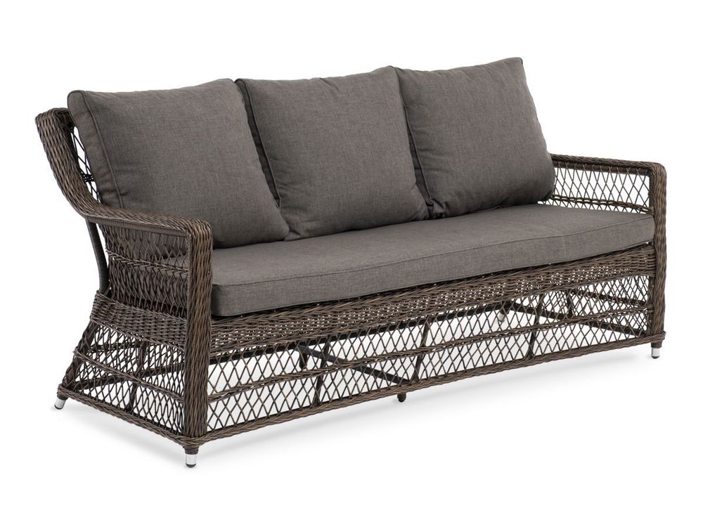 "Гранд Латте" диван трехместный из искусственного ротанга, цвет коричневый