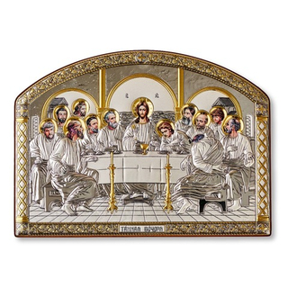 Тайная Вечеря, икона арочная без рамки, лик открытый, красное дерево, 160х220