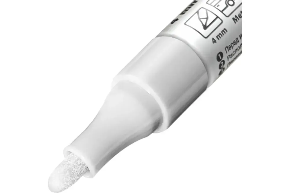 Маркер LEKON Standart с нитроэмалью, 4мм, белый, 011904