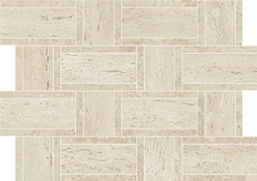 Мозаика/Керамогранит ATLAS CONCORDE MARVEL TRAVERTINE Pearl Mosaico Basketweave 35x46,8 AF9O
