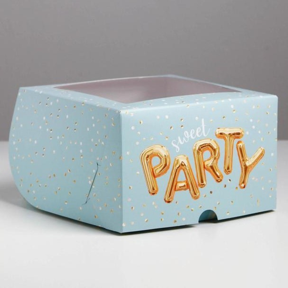 Коробка на 4 капкейка Sweet Party, 16*16*10см
