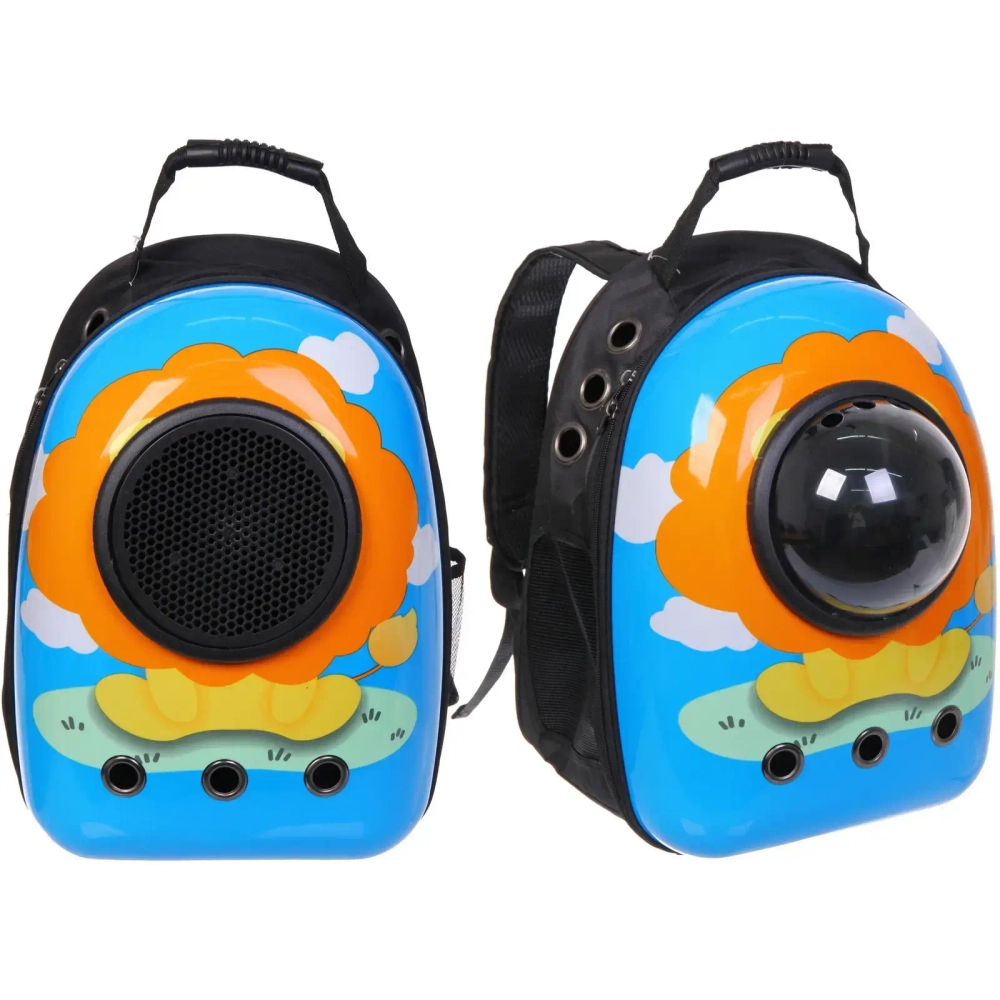 Рюкзак - переноска для животных «ЛЮБИМЫЙ БРО», Я - Лев!, 27*33*43см/до 7кг (сетка, иллюминатор, подложка) (Пакет и Лейбл)