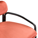 Стул барный LATITUDE Ror, Round, велюр, черный/темно-красный