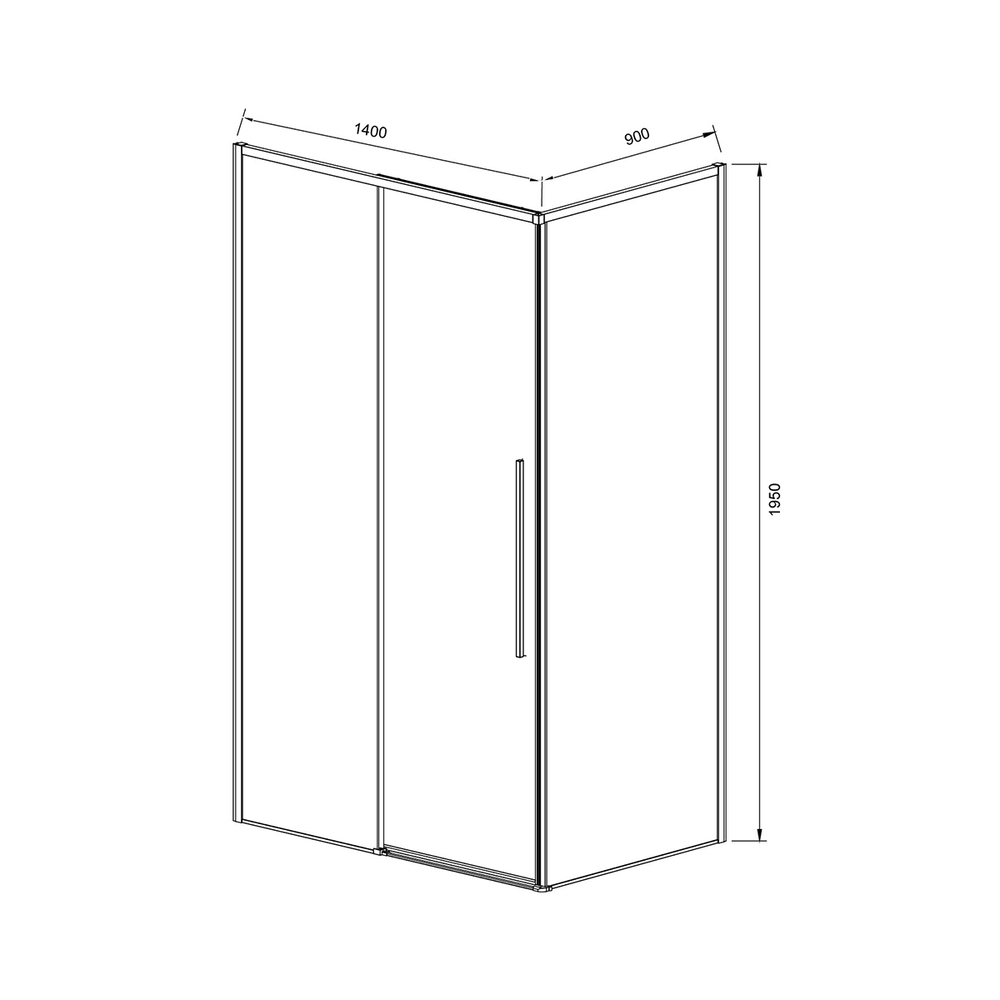 Душевой уголок Slim-N VSR-4SN9014CLGM, 1400*900, вороненая сталь, стекло прозрачное