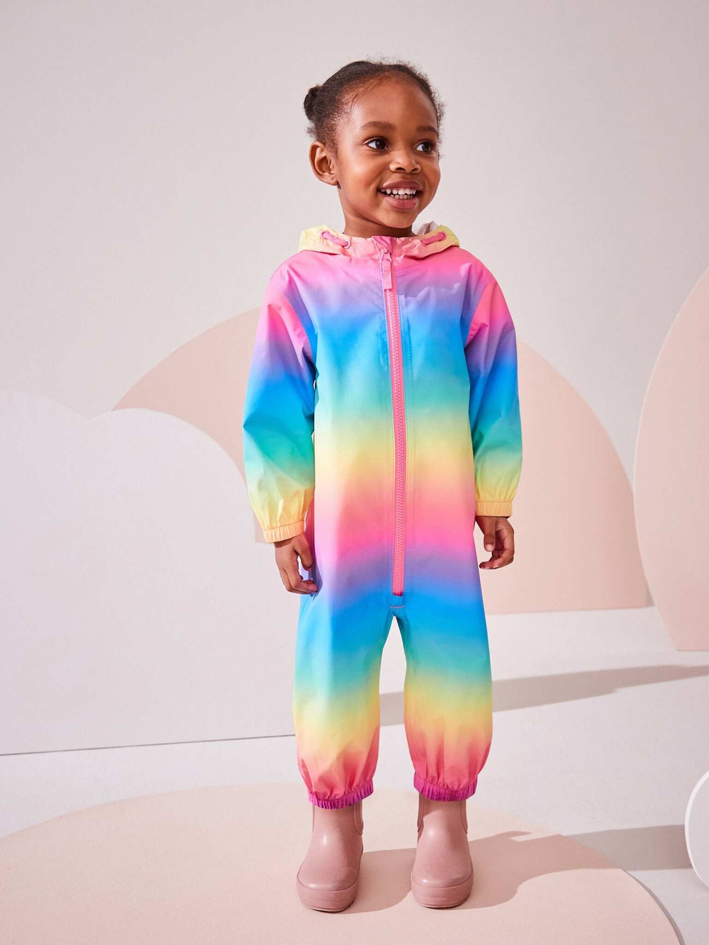 Комбинезон непромокаемый для девочки Next Q81-851, Розовый, Голубой, Желтый