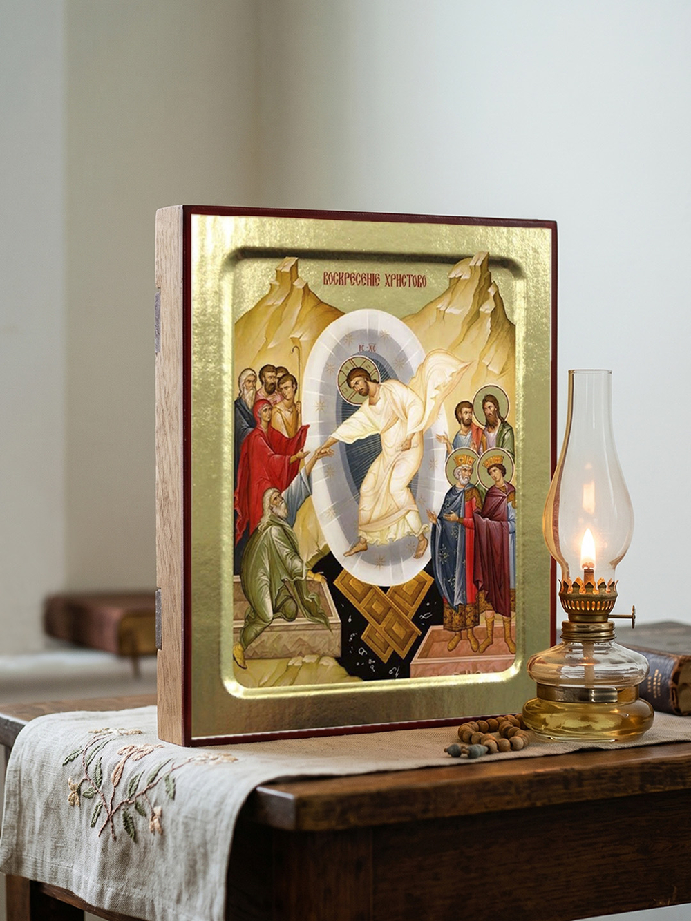 Икона Воскресение Христово, на дереве: 125 х 160 (Синопсисъ)