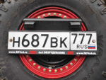 Задний силовой бампер РИФ для Toyota HILUX VII с 2005 с квадратом под фаркоп, калиткой, подсветкой номера