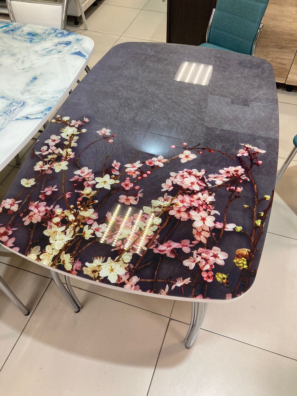 Стол обед нераздв Бочонок подстолье чайка хром Прованс 4 стекло фп