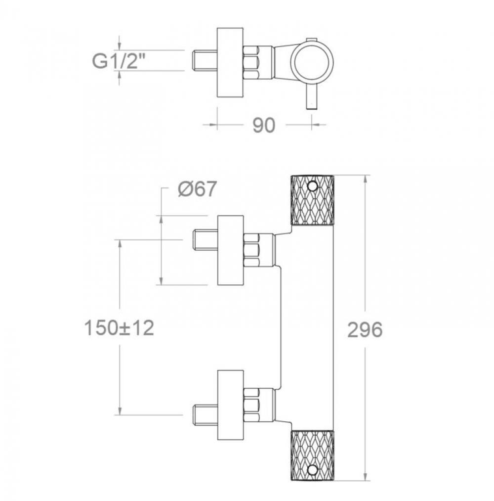 Смеситель термостатический для душа ODISEA JOYA 593401S