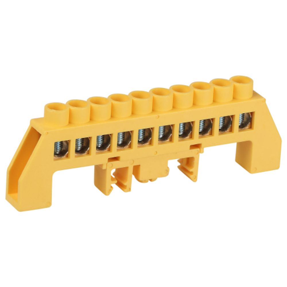 Шина ЭРА NO-224-117 PE земля в комбинированном изоляторе на DIN-рейку ШНИ-8х12-10-Д-желтый