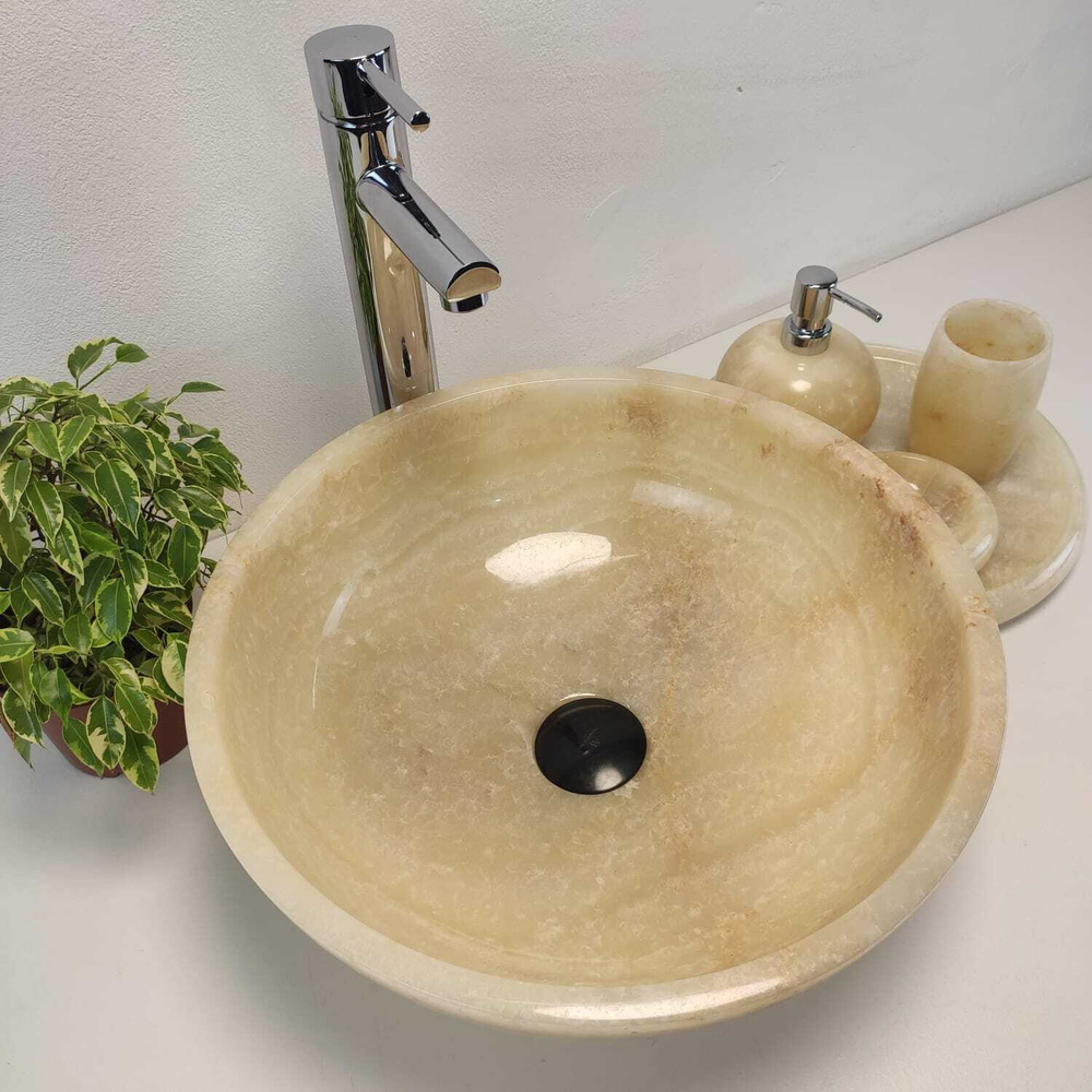 Раковина из оникса Bowl Yellow TinLip BO-61091 40*40*15