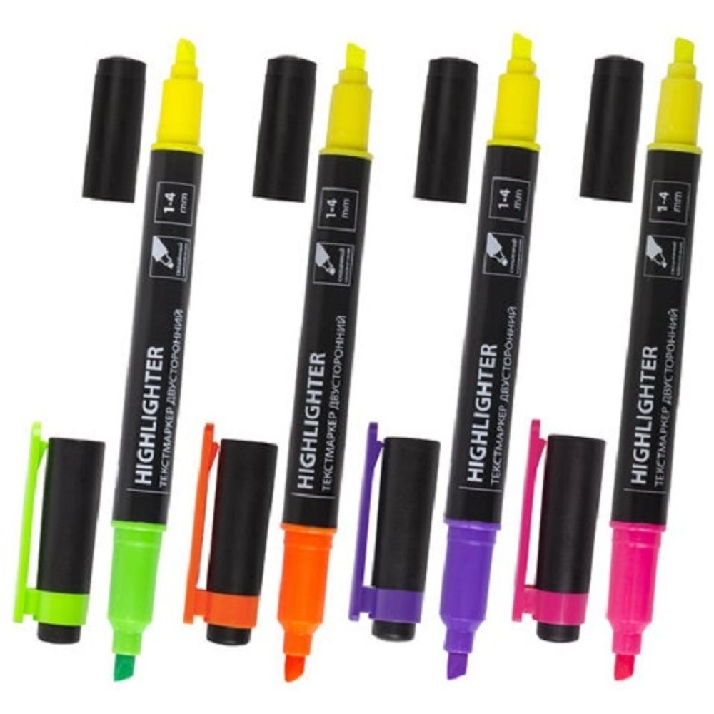 Набор выделителей текста двухсторонних 8цв,1-4мм, Brauberg