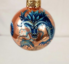 Шар новогодний с ручной росписью  Палех "Дракон"