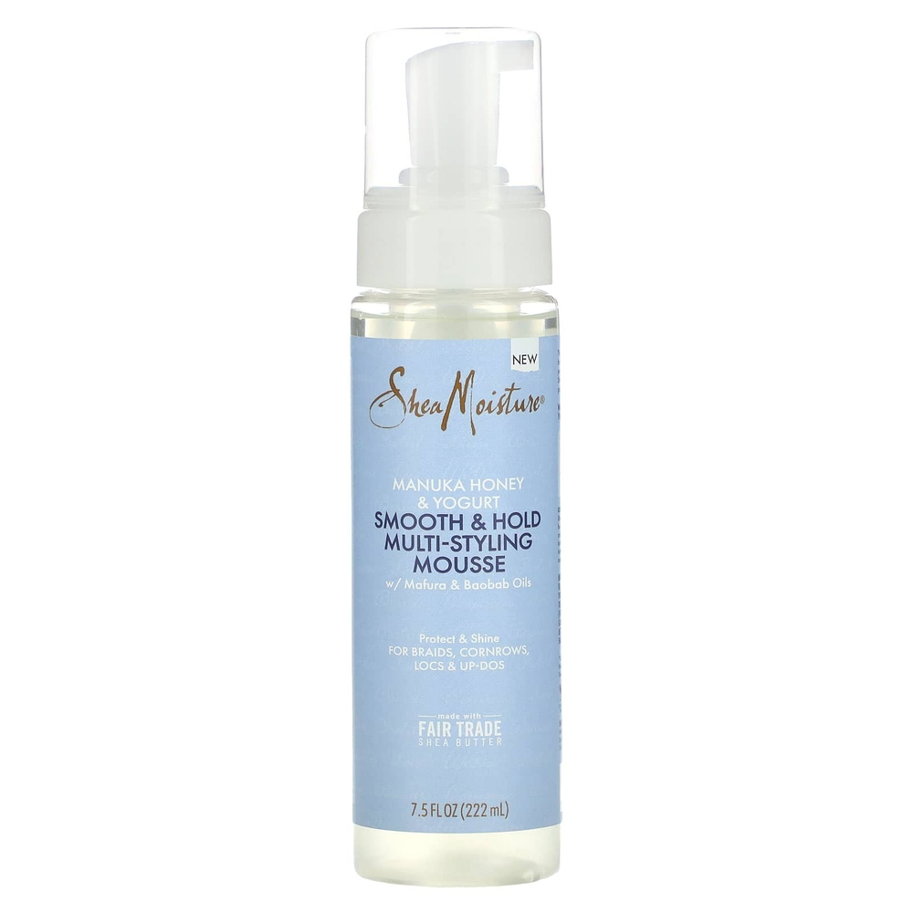 SheaMoisture, Manuka Honey & Yogurt, разглаживание и фиксация волос лося с маслами мафуры и баобаба, 222 мл (7,5 жидк. унц.)