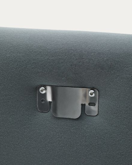 Изголовье кровати Jaira из льна и хлопка антрацитового цвета со съемным чехлом для кровати 90 см