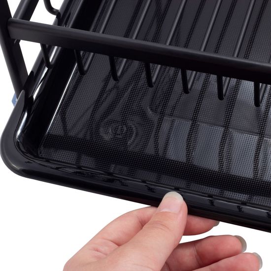 Сушилка для посуды Ofenbach NB 100401 двухъярусная черная (52х24,7х34,5 см) из алюминия с поддоном