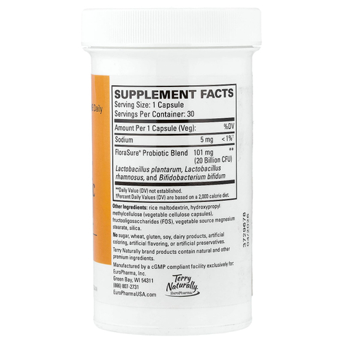 Terry Naturally, FloraSure®, пробиотик, 30 капсул