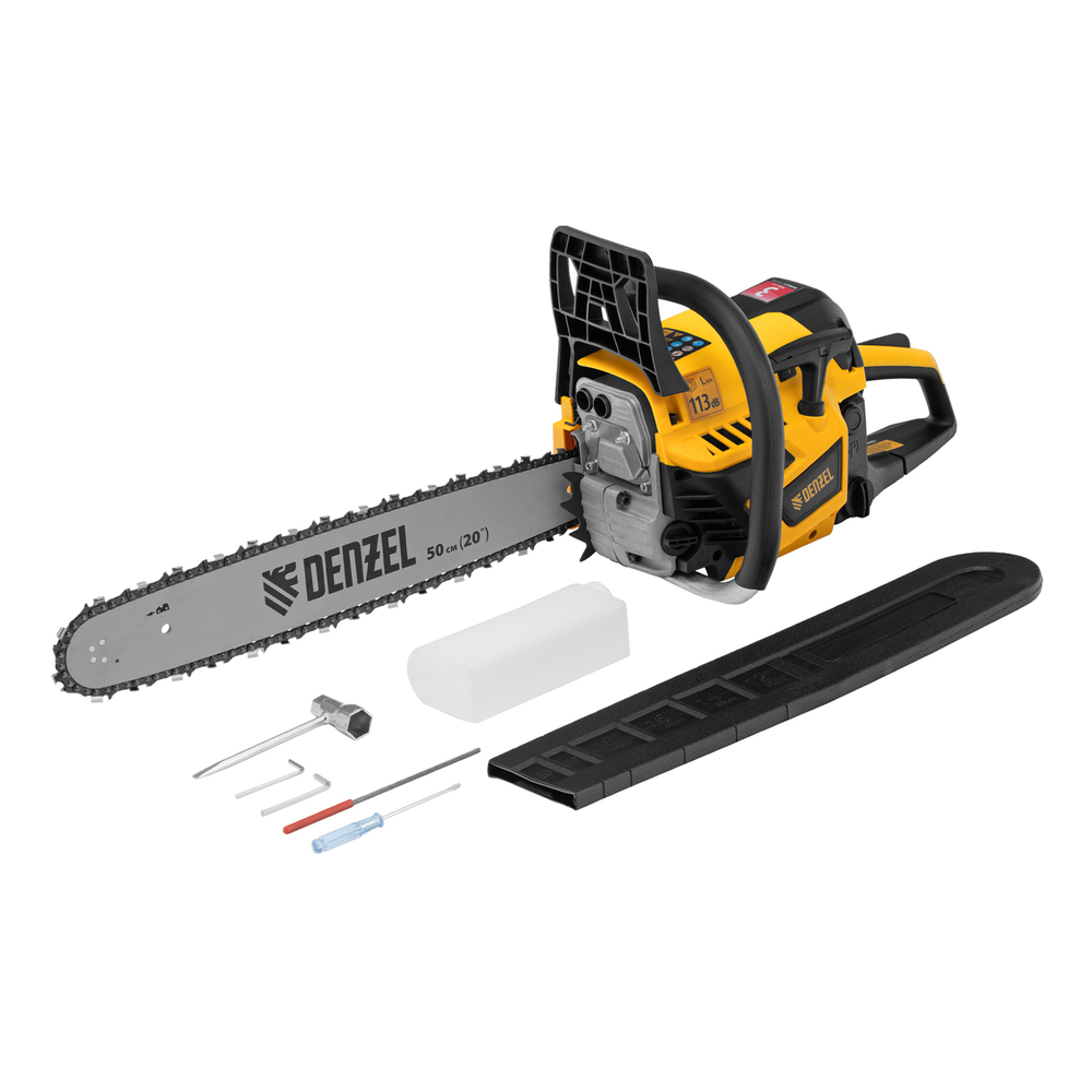 Пила цепная бензиновая DS-5820, шина 50 см, 58 см3, 3.6 л.с, шаг 0,325, паз 1,5 мм, 76 звеньев Denzel