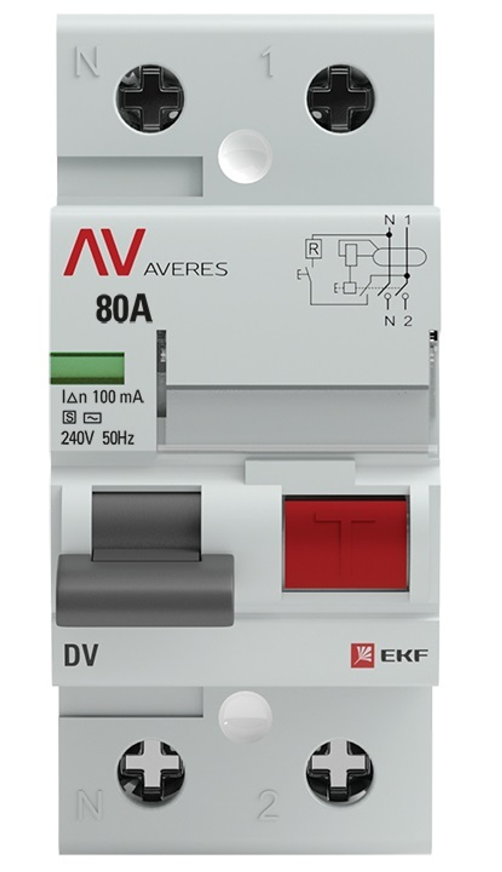 УЗО  EKF rccb-2-80-100-s-av