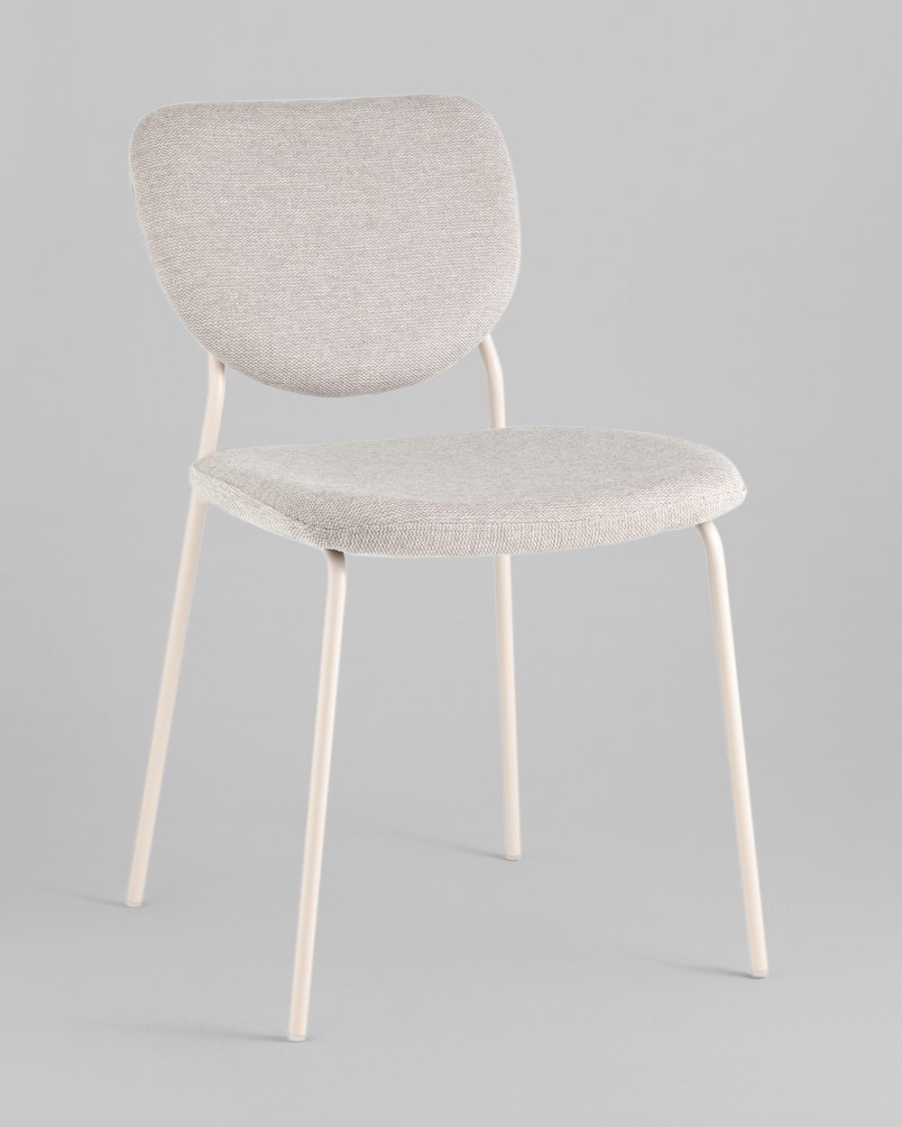 Стул обеденный Gigi шенилл серый белые ножки