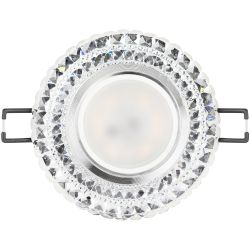 Светильник встраиваемый cо светодиодной подсветкой ЭРА DK LD3 SL/WH под лампу MR16 GU5.3 прозрачный | Встраиваемые LED светильники