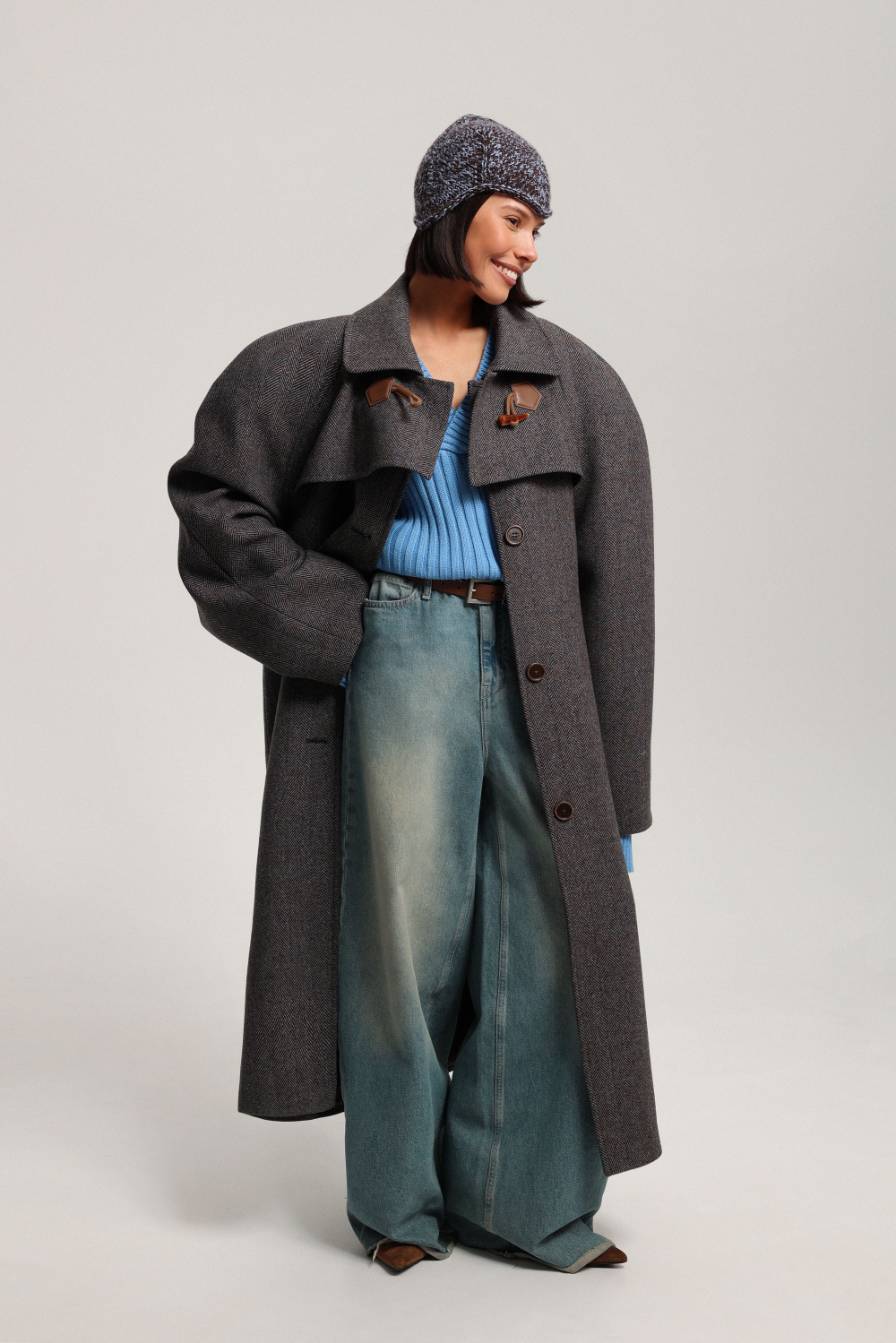 Пальто реглан миди