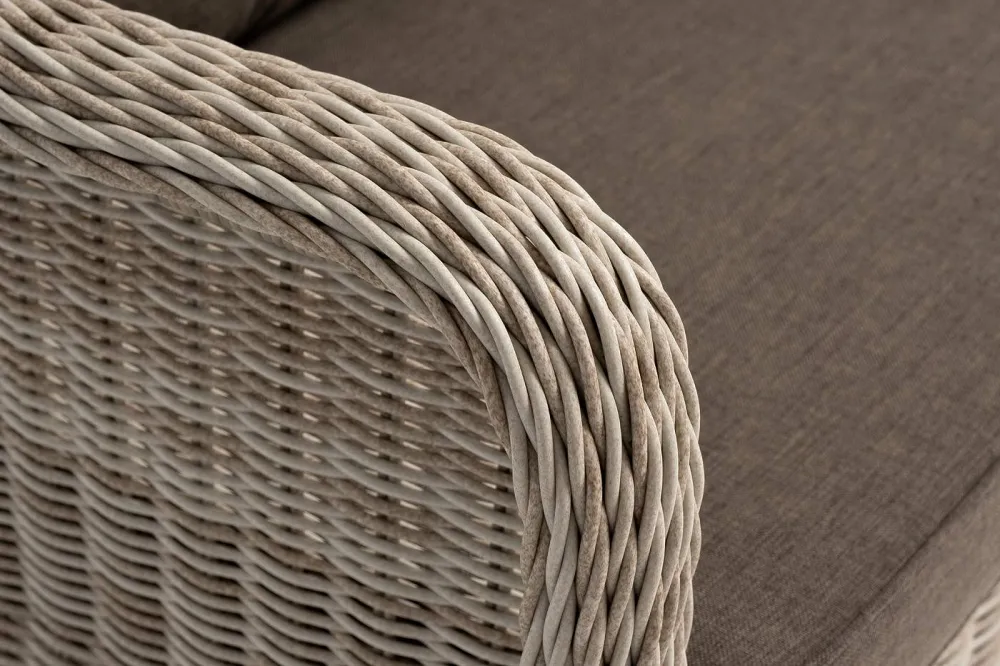 "Гляссе" диван трехместный из искусственного ротанга, цвет бежевый
