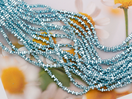 Нить гематитовых бусин, галтовка 4мм